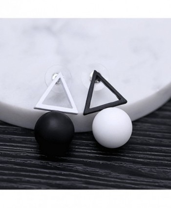 MISSUSO Geometric Different Earrings black white in Women's Stud Earrings