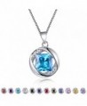 Aurora Tears Birthstone Created-Topaz Pendant Necklace for Women 17.7" Chain - March - CZ185RMC5NM