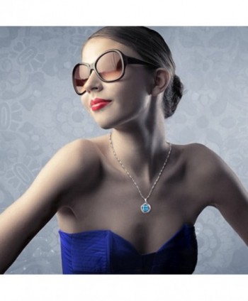 Aurora Tears Created Aquamarine Birthstone Necklace in Women's Pendants