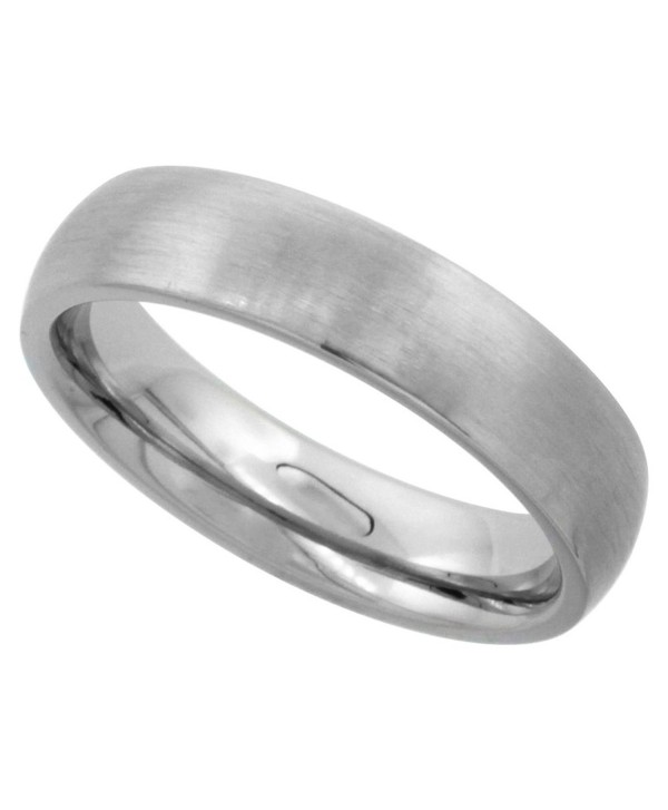 Surgical Stainless Steel 5mm Domed Wedding Band Thumb Ring Comfort-Fit Matte Finish- sizes 5 - 12 - CH117UJGGQD