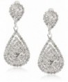ACCESSORIESFOREVER Bridal Wedding Jewelry Beautiful Dazzle Crystal Dangle Fashion 3D Earring Silver - C511C80ABBT