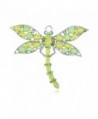 Alilang Elegant Light Green Tone Beaded Dragonfly Crystal Rhinestone Synthetic Peridot Pin Brooch - CA113T2EQ4T