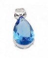 Sterling Silver Pendant London Blue Topaz Teardrop Jewelry For Women - CB17YTT4MO8