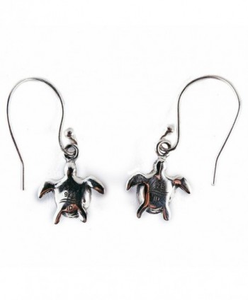 Sea Turtle Earrings Handmade Sterling in Women's Drop & Dangle Earrings