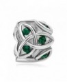 ReisJewelry Heart Best Friend Irish Claddagh Celtic Trinity Knot Charm Green Crystal Charms For Bracelet - CM185GUWZHU