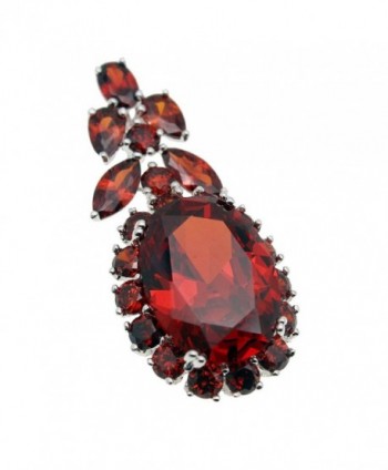 Sterling Silver Pendants Necklace Gemstone Amethyst Citrine Pink Kunzite Women Jewelry - Red - CB17YR9D824