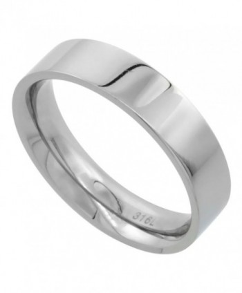Surgical Stainless Steel 5mm Wedding Band Thumb Ring Comfort-Fit High Polish- sizes 5 - 12 - CL112E4UE21