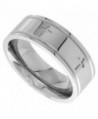 Surgical Stainless Steel 8mm Cross Wedding Band Ring Comfort-fit- sizes 6 - 14 - CK1129W6OZT