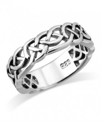 MIMI Sterling Silver Woven Celtic Knot Trinity Band Ring - CT11JT7TUV7