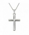 Sterling Silver Textured Cross Pendant Cable Chain Necklace Italy - CG11N895V79