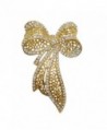 TTjewelry 3.11" Pretty Bride Bow-knot Brooch Pin Wedding Clear Rhinestone Crystal Bow - C612F03I2QH