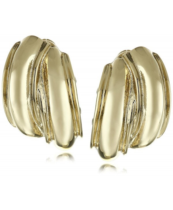 Anne Klein Gold Tone Button Clip-on Earrings - CS129FFCA4P
