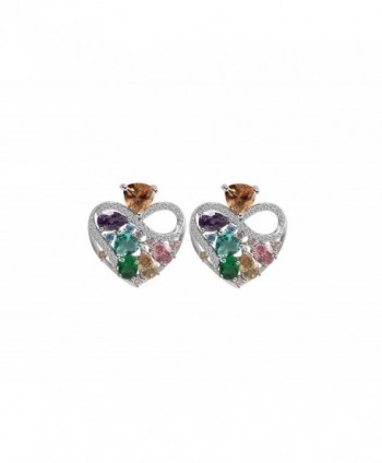 OKIKO Dangling Earrings Swarovski Platinum Plated - Heart - C0180M2N5HK
