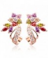 BAMOER Multicolor Zirconia Earrings Jewelry - Rose Glod & Colorful CZ - CR11M480CKV