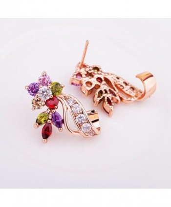 BAMOER Multicolor Zirconia Earrings Jewelry in Women's Stud Earrings