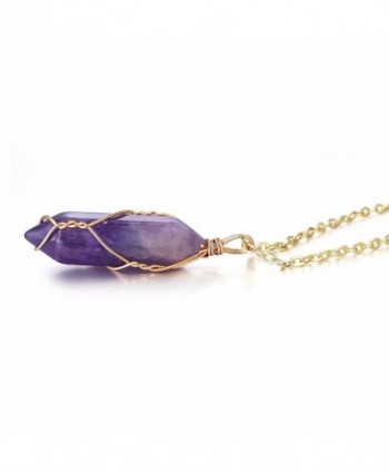 Golden Amethyst Healing Pendant Necklace in Women's Pendants
