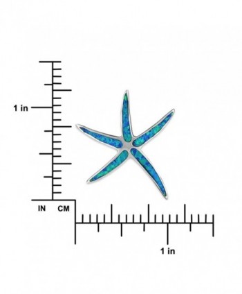 Sterling Silver Synthetic Starfish Necklace in Women's Pendants