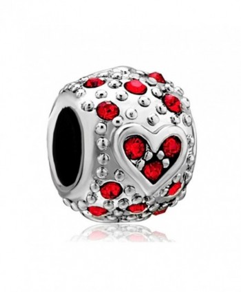 LovelyJewelry Bling Garnet Red Crystal Charm Beads For Bracelet - CG12MZR7SRN