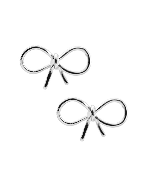 Spinningdaisy Handmade High Gloss Tiny Bow Earrings - CJ128QM6M3J