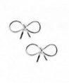 Spinningdaisy Handmade High Gloss Tiny Bow Earrings - CJ128QM6M3J