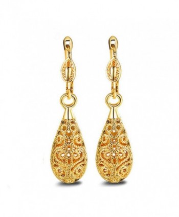 AmDxD Jewelry Gold Plated Vintage Dangle Earrings for Women Girl-Teardrop Earrings Wedding - Gold - C312BOZI3PF