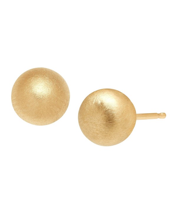 Just Gold 6 mm Satin Ball Stud Earrings in 14K Gold - CU183NCCHL9
