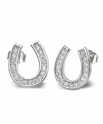 EVER FAITH Sterling Zirconia Horseshoe - 925 Sterling Silver Clear - C9127C4J0EZ