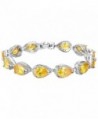 EVER FAITH Women's Prong CZ Birthstone Teardrop Tennis Bracelet Silver-Tone - Yellow - CE11JNV50LD