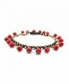 MGD- Round Red Howlite Color Bead Anklet- Handmade Fashion Jewelry For Women- Teens and Girls- JB-0177A - CO11G4XNQXH