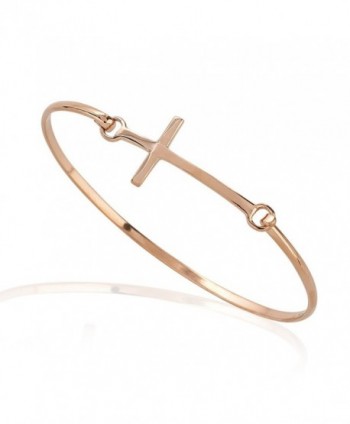 Gold Plated Sideways Christian Religious Bracelet - Rose Gold-Plated - CD11WYOEBJX