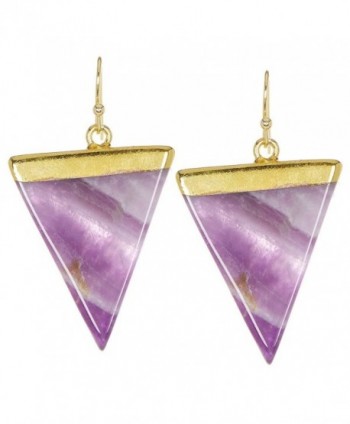 Amethyst Triangle Wholesale Gemstone Fashion Jewelry Earrings - CI187CRCQ40