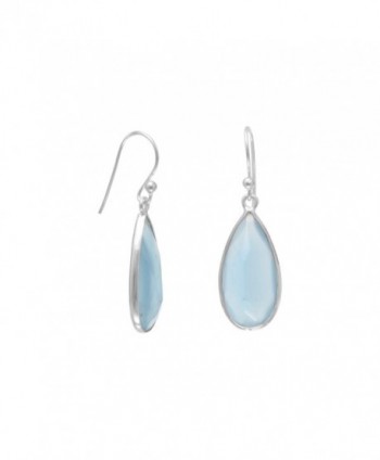 Blue Chalcedony Pear Shape Sterling Silver Earrings - C0188Q3UOS9