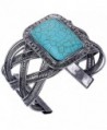 YAZILIND Vintage Rimous Rectangle Cuff Bangle Bracelet Gift - CO11Q6OUDVR