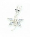Pro Jewelry Dangling Clear Rhinestone Dragon Fly Charm Bead Compatible with European Snake Chain Bracelets - CI12NSCI544