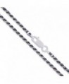 Sterling Silver Diamond-Cut Oxidized Rope Chain 1.7mm 925 Antiqued Necklace - CL11EYZRYAR