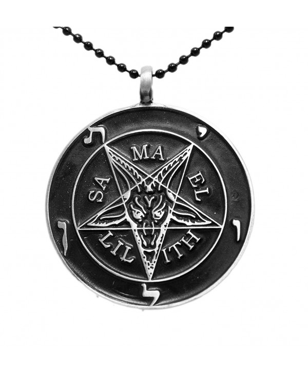 Exoticdream Inverted Pentagram Samael Lilith Baphomet Satanic Sabbatic Goat Lucifer Wiccan Pewter Pendant - CT12E90F5IZ