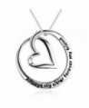 925 Sterling Silver "Always My Sister Forever My Friend" Love Heart Pendant Necklace - CR12NUBLKOF