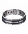 U7 Magnetic Bracelets Bangles Tourmaline Power Therapy Magnets Stainless Steel Balance Bracelet - black - C9188ULRQ7L
