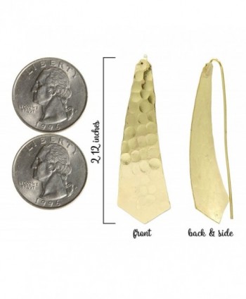 Oversized Hammered Earwire Earrings Gold in Women's Drop & Dangle Earrings