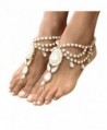 Ingemark 2 PCS Crystal Beach Wedding Foot Jewelry Barefoot Sandals Toe Ring Boho Anklet with Multi Tassel - Gold - CT12N201JOS