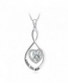 T400 Jewelers Sterling Silver "Love You Mom" CZ Pendant Women Necklace 18"+2" Love Gift - CF17AZXIL87
