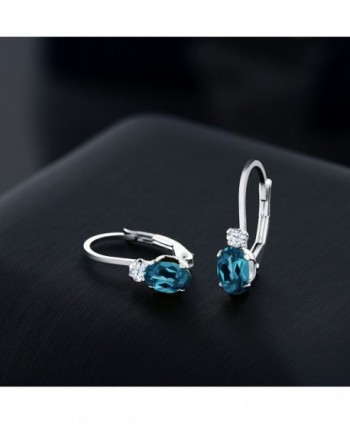 Sapphire Gemstone Birthstone Sterling Leverback in Women's Drop & Dangle Earrings