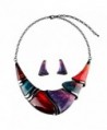 Hamer Women's Multi-color Crystal Choker Statement Necklace and Earrings Sets Pendant Jewelry - CO12E8GF9CH