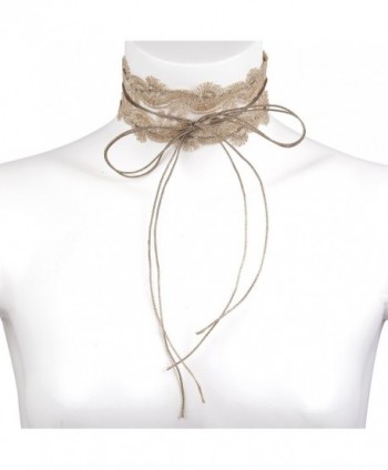 Lux Accessories String Bow Wrap Necklace