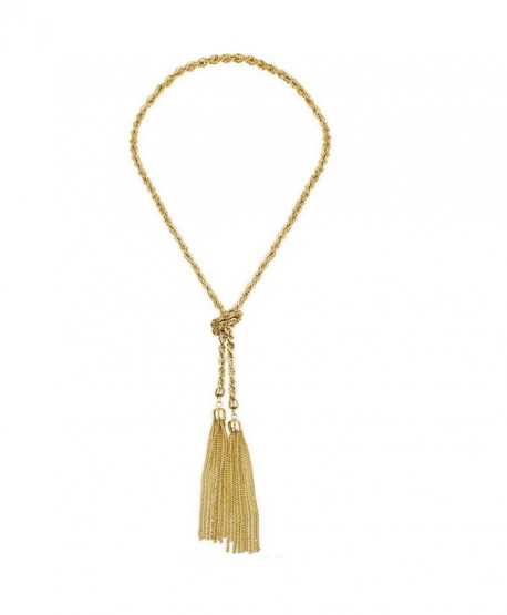 Long Tassel Necklace Y Shaped Lariat Knot Snake Chain Drop Pendant for ...