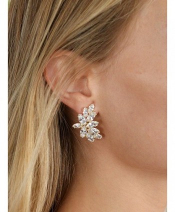 Mariell Plated Earrings Marquis Cut Clusters in Women's Stud Earrings