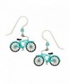 Sienna Sky Vintage Aqua Blue Bike Hand Painted Earrings with Gift Box Made in USA - CH12NAZ25KL