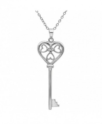 Diamond Heart Pendant Necklace Sterling Silver in Women's Pendants