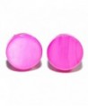 10mm (3/8") ROUND BRIGHT HOT PINK SHELL STUD EARRINGS (S238) - CM12GZ7K0RB