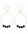 STELLA HANDMADE JEWELRY 14-kt Gold-Filled Brass Wire Hoop Earrings with Onyx Beads - C811WX09WY7